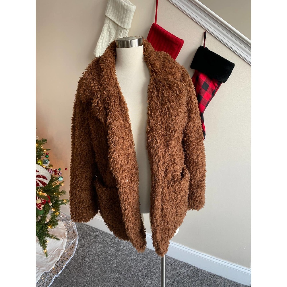 Divided brown teddy coat, size M - Picture 2 of 12